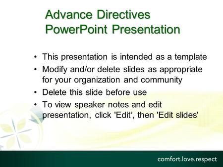 Advance Directives PowerPoint Presentation