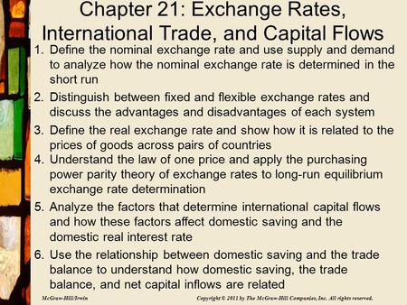 McGraw-Hill/Irwin Copyright © 2011 by The McGraw-Hill Companies, Inc. All rights reserved. Chapter 21: Exchange Rates, International Trade, and Capital.