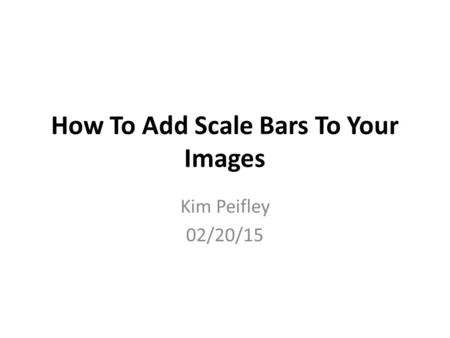 How To Add Scale Bars To Your Images Kim Peifley 02/20/15.