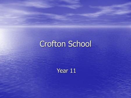 Crofton School Year 11. Art Exam: 40% ( Jan – April) Exam: 40% ( Jan – April) 21 st, 22 nd, 23 rd, 24 th March 2016 21 st, 22 nd, 23 rd, 24 th March 2016.