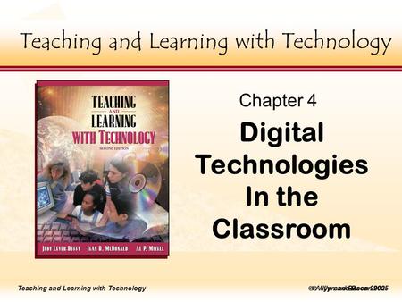 Teaching and Learning with Technology to edit Master title style Teaching and Learning with Technology lick to edit Master title style  Allyn and Bacon.