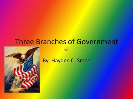Three Branches of Government By: Hayden C. Smee The Executive Branch The Executive Branch is run by the President and Vice President. The Executive Branch.