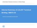 Informal Summary of LULUCF Technical Briefing: SBSTA 39 Overview of presentations and discussion.