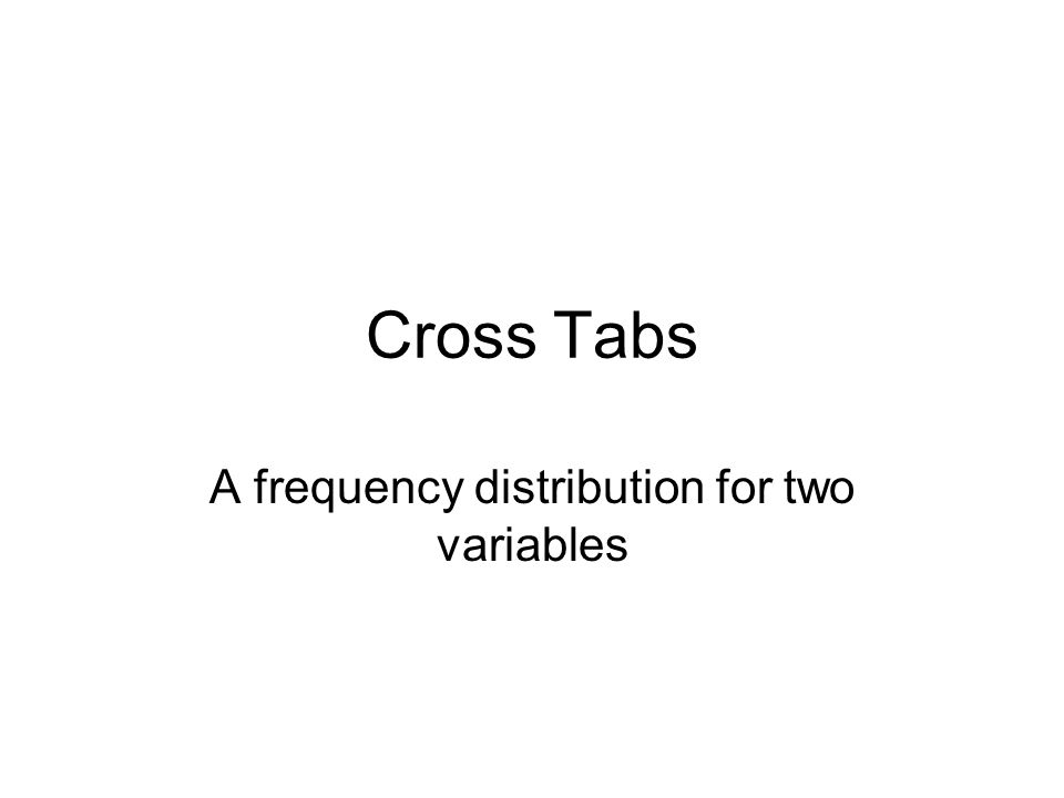 A frequency distribution for two variables - ppt download