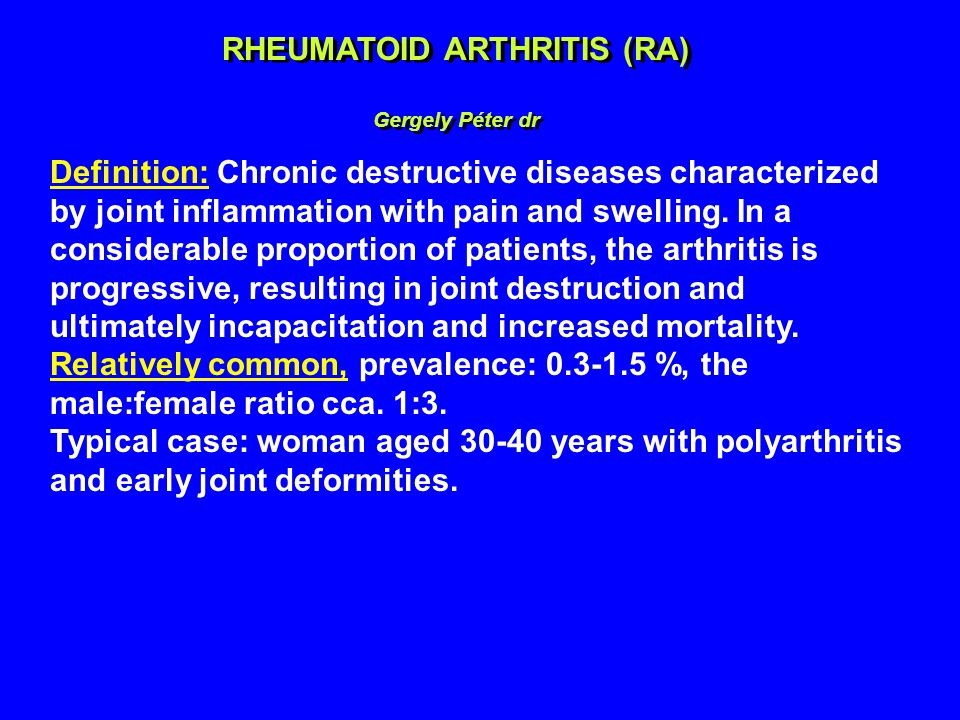Reumatoid arthritis - Immunközpont