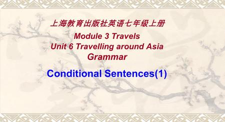 上海教育出版社英语七年级上册 Module 3 Travels Unit 6 Travelling around Asia Grammar Conditional Sentences(1)