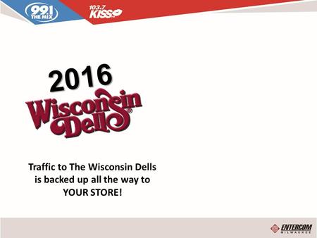 Traffic to The Wisconsin Dells is backed up all the way to YOUR STORE! 2016.
