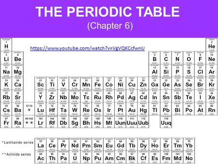 THE PERIODIC TABLE (Chapter 6) https://www.youtube.com/watch?v=VgVQKCcfwnU.