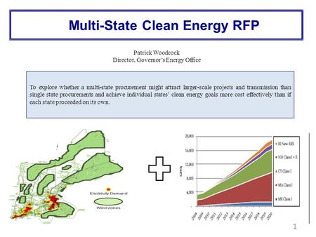 Multi-State Clean Energy RFP 1 To explore whether a multi-state procurement might attract larger-scale projects and transmission than single state procurements.