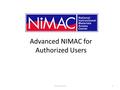 Advanced NIMAC for Authorized Users 1www.nimac.us.
