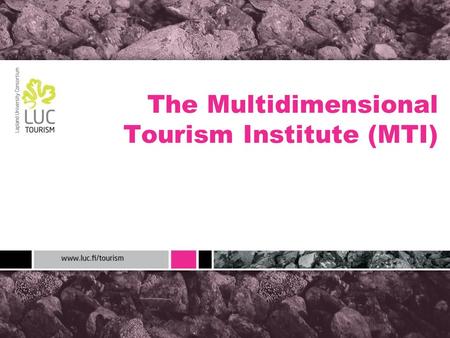 The Multidimensional Tourism Institute (MTI). Finland Map: Google.