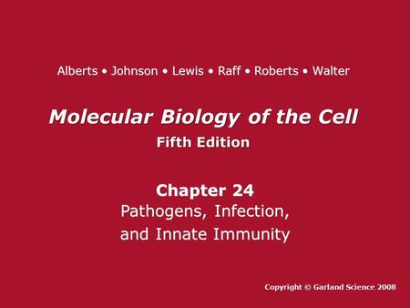 Molecular Biology of the Cell Fifth Edition Molecular Biology of the Cell Fifth Edition Chapter 24 Pathogens, Infection, and Innate Immunity Chapter 24.