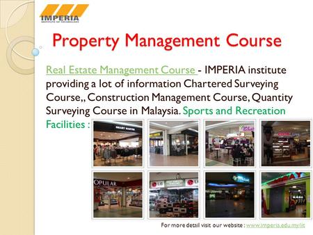 Property Management Course Real Estate Management Course Real Estate Management Course - IMPERIA institute providing a lot of information Chartered Surveying.