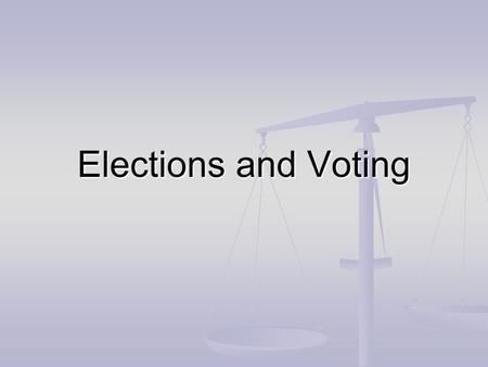 Elections and Voting. Bell Ringer Answer the Following Questions: 1. What is the difference between Major Parties and Minor Parties? 2. What are the similarities.