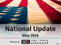 National Update May 2016 Bill McInturff SLIDE 1. SLIDE 2 Public Opinion Strategies—May 2016 SLIDE 2 Heading into the Election Year.