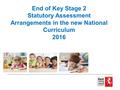 End of Key Stage 2 Statutory Assessment Arrangements in the new National Curriculum 2016.