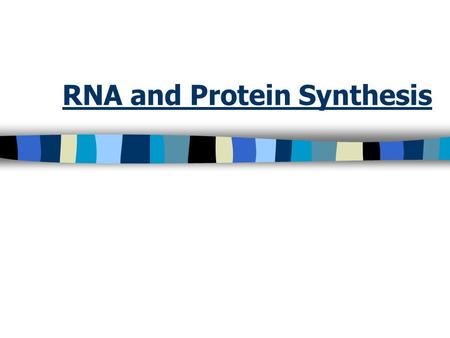 RNA and Protein Synthesis. RNA Structure n Like DNA- Nucleic acid- composed of a long chain of nucleotides (5-carbon sugar + phosphate group + 4 different.