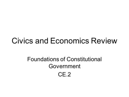Civics and Economics Review