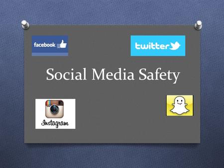 Social Media Safety. Discuss O As a class discuss the different types of social media and what it is used for.