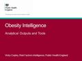 Obesity Intelligence Vicky Copley, Risk Factors Intelligence, Public Health England Analytical Outputs and Tools.