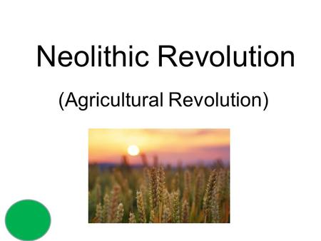 © 2010, TESCC Neolithic Revolution (Agricultural Revolution)