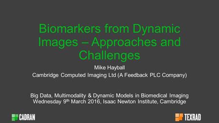 Biomarkers from Dynamic Images – Approaches and Challenges