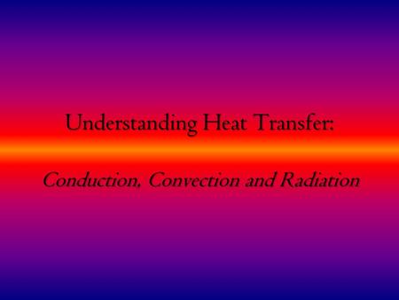 Understanding Heat Transfer: Conduction, Convection and Radiation.