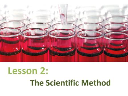 Lesson 2: The Scientific Method. What is the Scientific Method? The Scientific Method is a logical and rational order of steps by which scientists come.