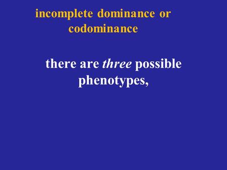 There are three possible phenotypes, incomplete dominance or codominance.