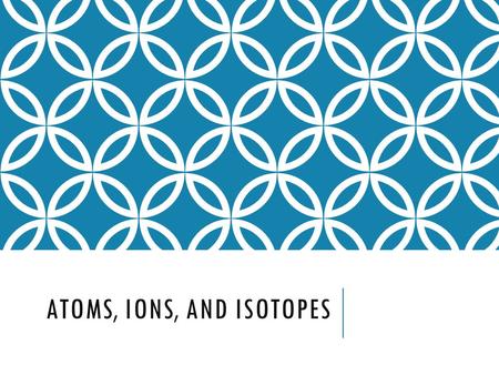 ATOMS, IONS, AND ISOTOPES QUICK REVIEW Atoms are made up of three particles:  Protons  Neutrons  Electrons Question: Which of the three particles.