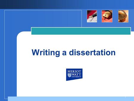 1 Writing a dissertation. 2 Overview  Recommendations  Outline of the dissertation  Planning your dissertation.