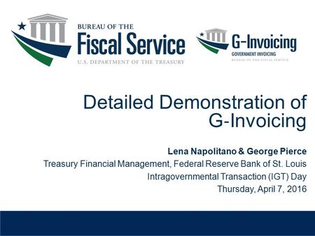 Detailed Demonstration of G‐Invoicing