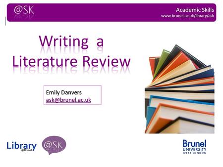 Emily Danvers The aim of today’s session is: To help you:  Understand what a literature review is within the context of your dissertation.