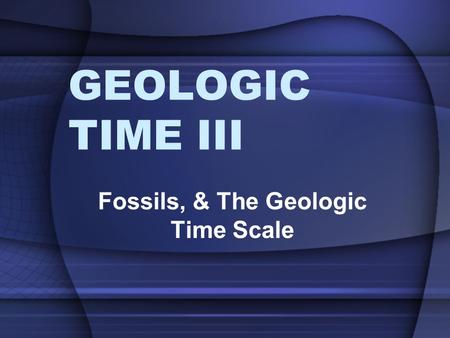 GEOLOGIC TIME III Fossils, & The Geologic Time Scale.