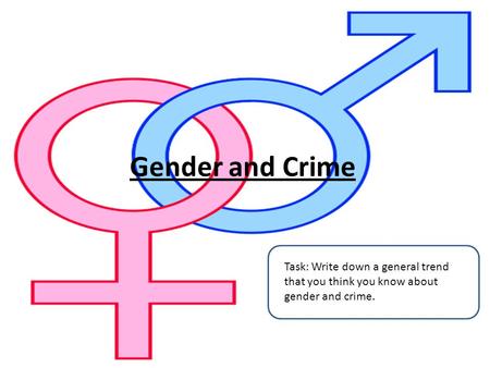 Gender and Crime Task: Write down a general trend that you think you know about gender and crime.