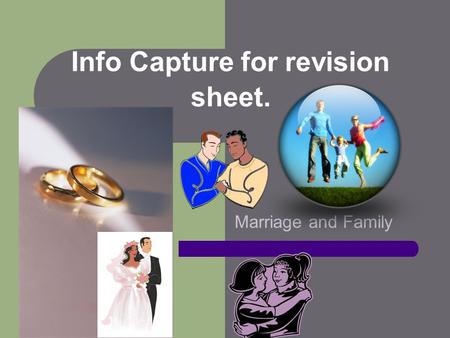 Info Capture for revision sheet. Marriage and Family.