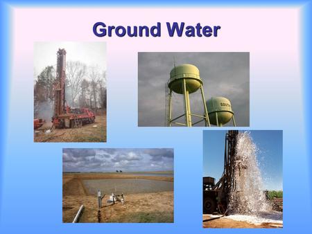 Ground Water. Ground water is water found beneath the ground surface. –It occupies the pore space between grains in bodies of sediment and sedimentary.