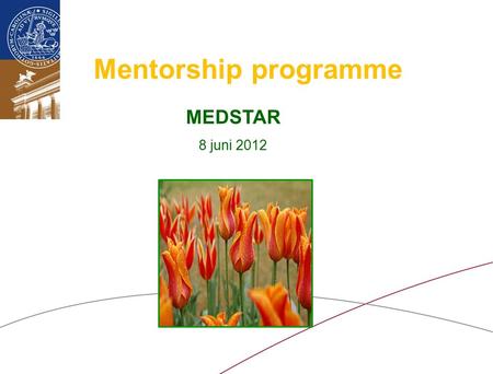 Mentorship programme MEDSTAR 8 juni 2012. Why Mentorship programmes?  personal support to achieve your own and organizational goals  provide tools for.
