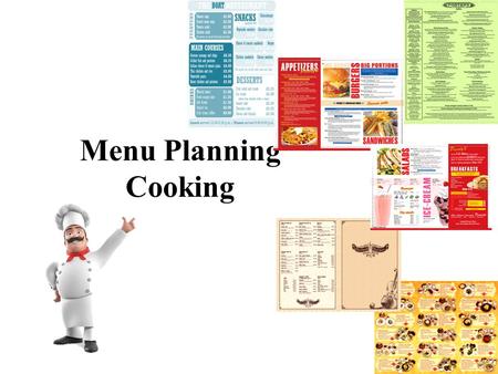 Menu Planning Cooking. Vegetables Food Products.