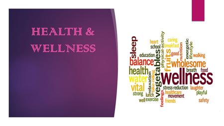 HEALTH & WELLNESS. 7 Dimensions of Wellness Wellness a state of complete physical, mental, and social well- being; not merely the absence of disease.