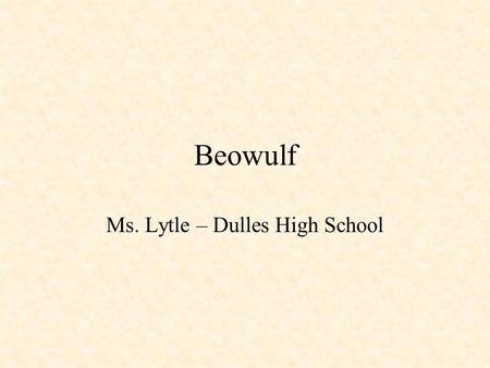 Ms. Lytle – Dulles High School