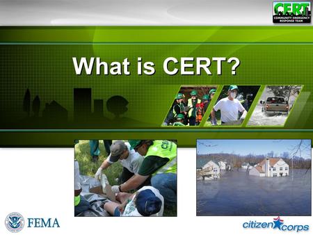What is CERT?. Community Emergency Response Team Tornado, Adairsville, GAJanuary 30, 2013.
