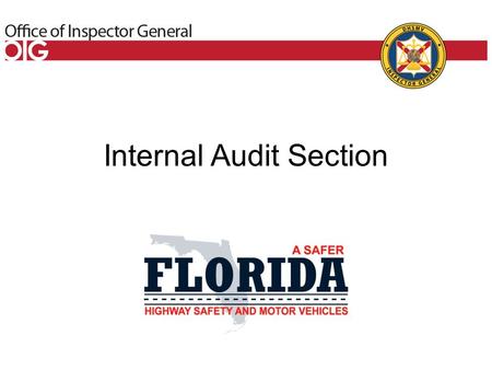 Internal Audit Section. Authorized in Section 20.055, Florida Statutes Section 20.055, Florida Statutes (F.S.), authorizes the Inspector General to review.