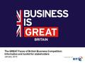 GREAT Faces of British Business in association with BT Information and toolkit for shortlisted projects Needs new cover page 1 The GREAT Faces of British.