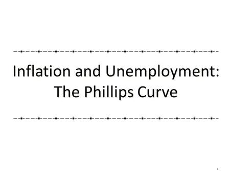 1 Inflation and Unemployment: The Phillips Curve Inflation and Unemployment: The Phillips Curve.
