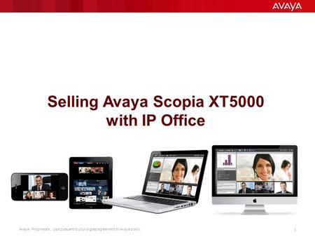 Avaya - Proprietary. Use pursuant to your signed agreement or Avaya policy. 1 Selling Avaya Scopia XT5000 with IP Office.