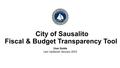 City of Sausalito Fiscal & Budget Transparency Tool User Guide Last Updated: January 2015.