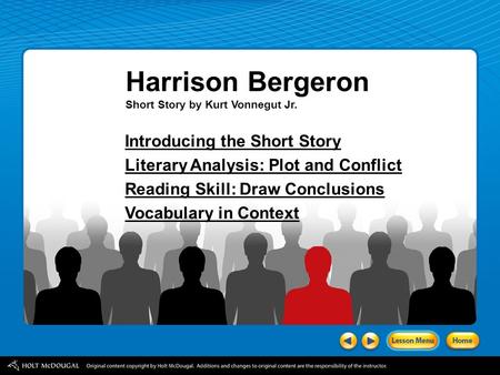 Harrison Bergeron Introducing the Short Story