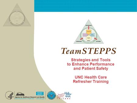 Strategies and Tools to Enhance Performance and Patient Safety UNC Health Care Refresher Training.