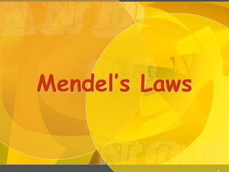 1 Mendel’s Laws. 2 Law of Dominance In a cross of parents that are pure for contrasting traits, only one form of the trait will appear in the next generation.